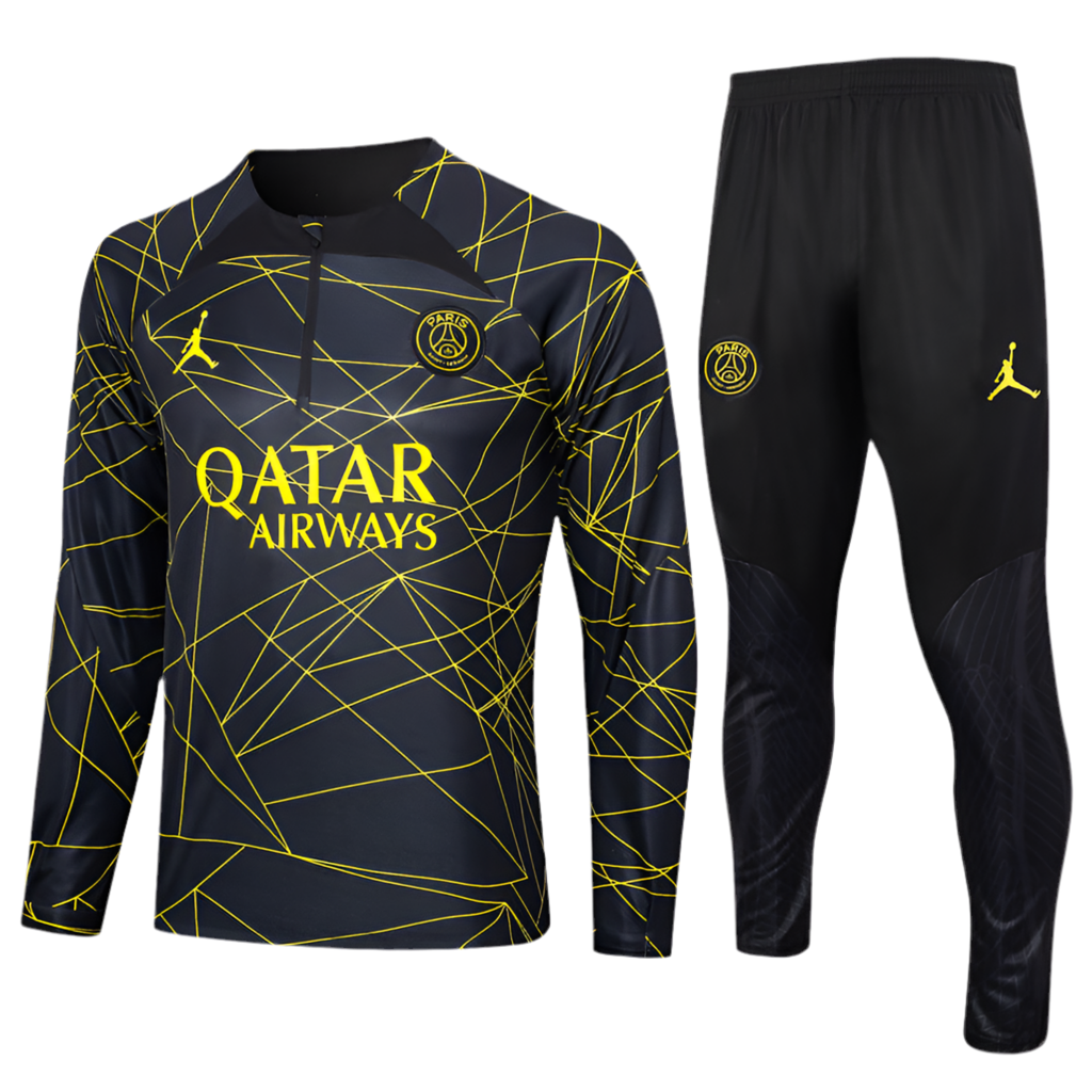 Paris Saint Germain 23/24 Black & Yellow Tracksuit Set