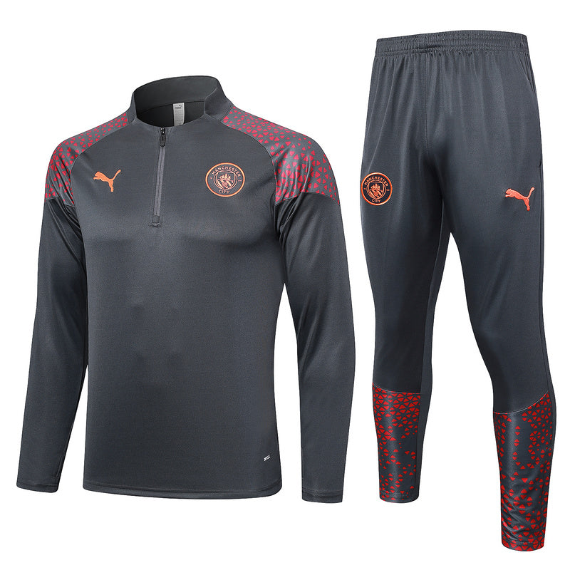 Manchester City 23/24 Dark Grey Tracksuit Set