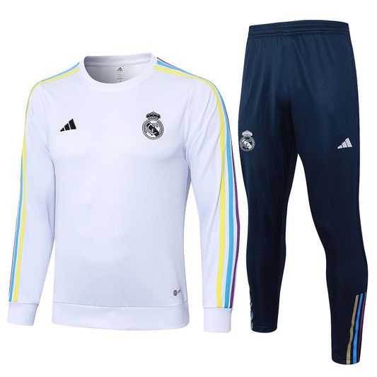 Real Madrid 23/24 White & Navy Tracksuit Set