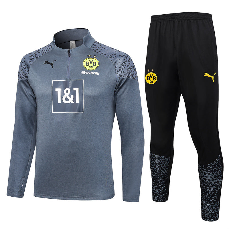 Borussia Dortmund 23/24 Grey & Black Tracksuit Set