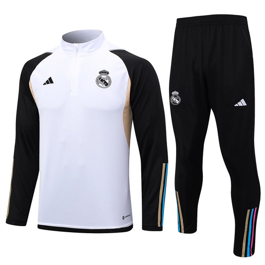 Real Madrid 23/24 White & Black Tracksuit Set