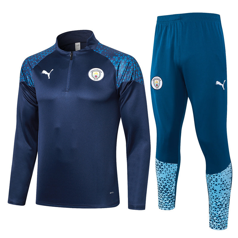 Manchester City 23/24 Navy Blue Tracksuit Set