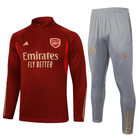 Arsenal 23/24 Red & Grey Tracksuit Set