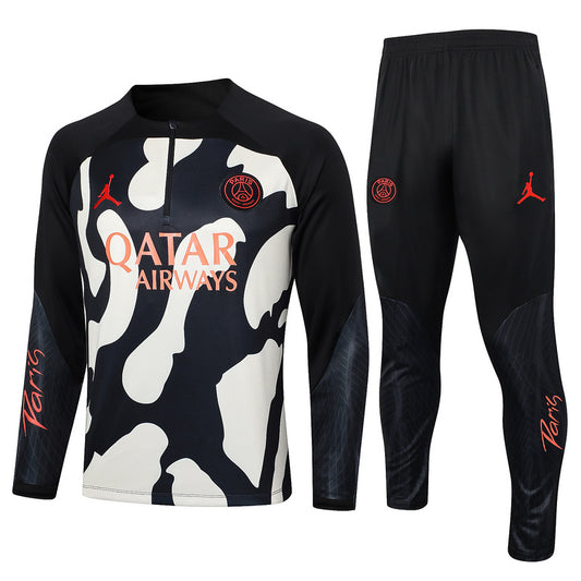 Paris Saint Germain 23/24 White & Black Camo Tracksuit Set