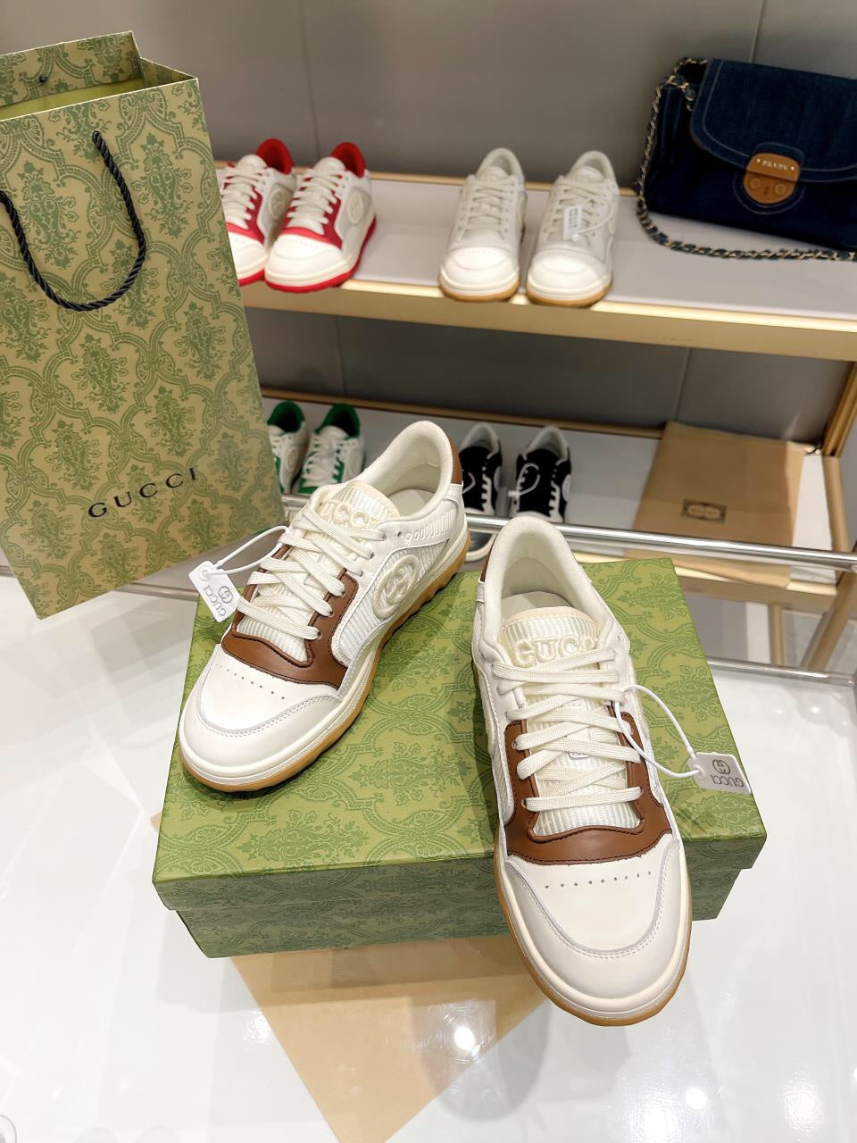 Gucci Off White & Brown Sneaker