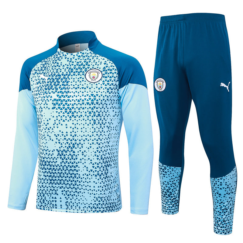 Manchester City 23/24 Blue Design Tracksuit Set