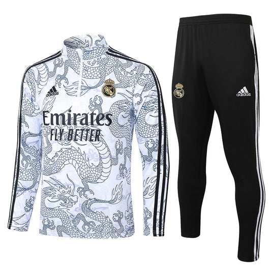 Real Madrid 23/24 White Dragon Design Tracksuit Set