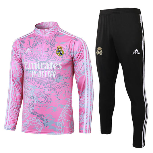 Real Madrid 23/24 Pink Dragon Design Tracksuit Set