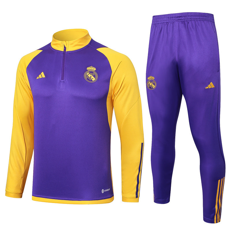 Real Madrid 23/24 Purple & Yellow Tracksuit Set