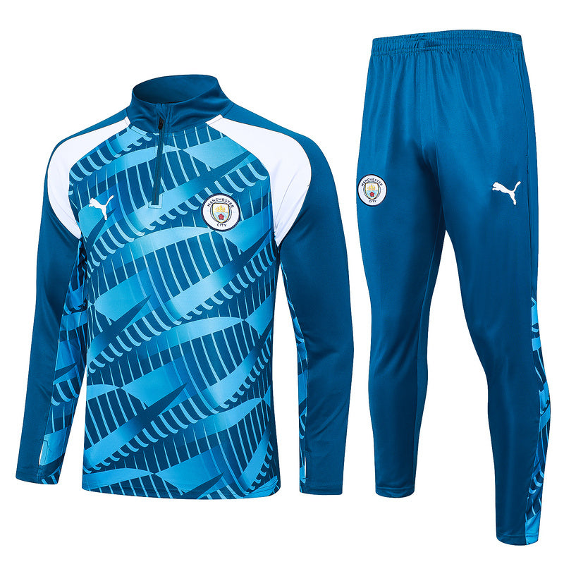 Manchester City 23/24 Blue Design Tracksuit Set