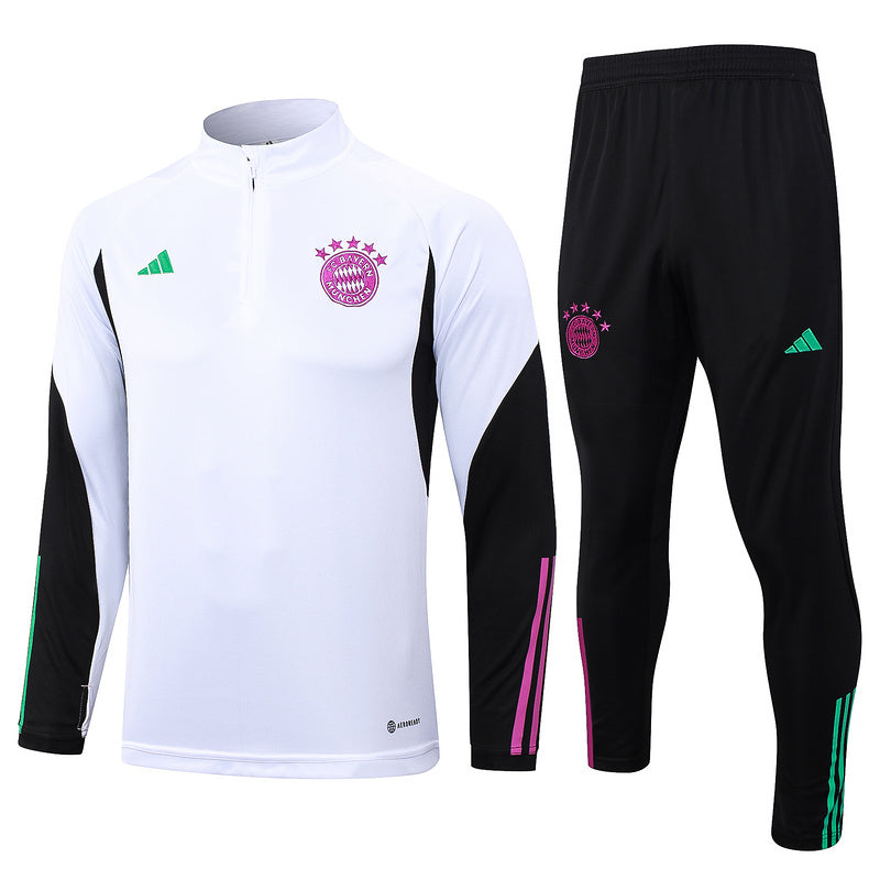 Bayern Munich 23/24 White & Black Tracksuit Set