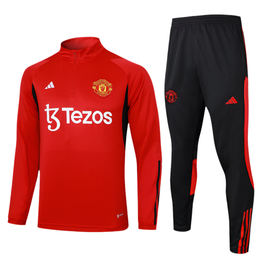 Manchester United 23/24 Red & Black Tracksuit Set