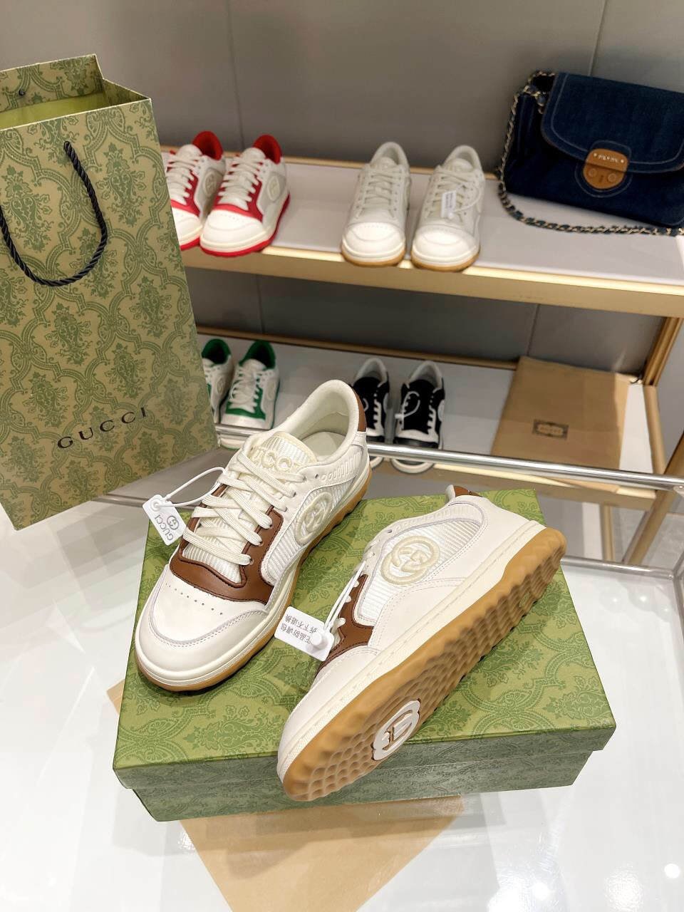 Gucci Off White & Brown Sneaker