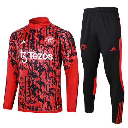 Manchester United 23/24 Red & Black Tracksuit Set