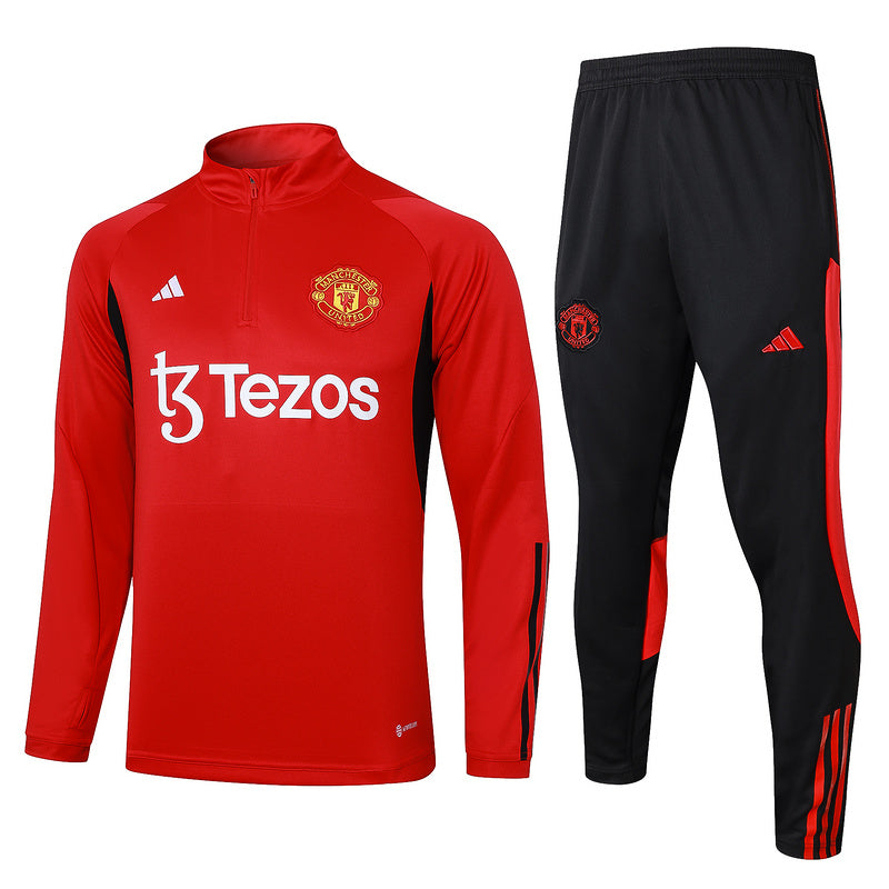 Manchester United 23/24 Red & Black Tracksuit Set