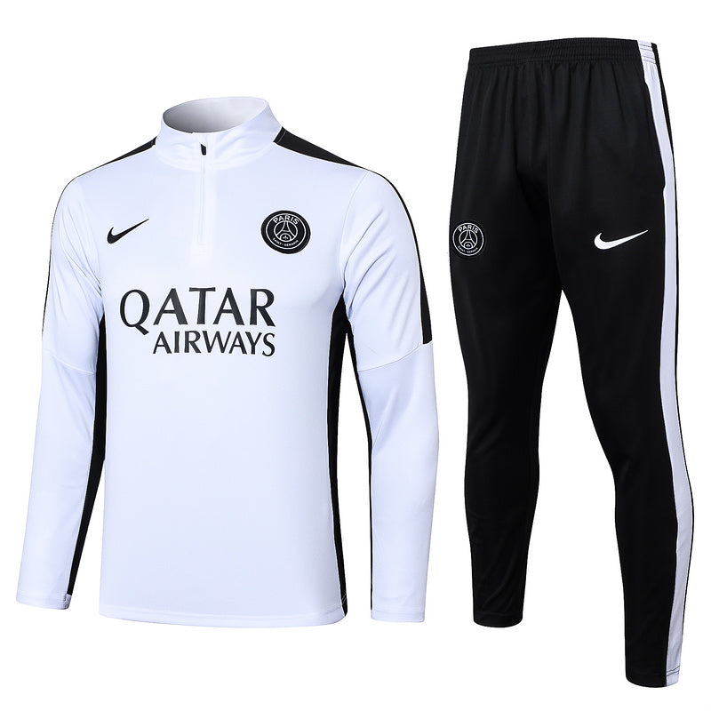 Paris Saint Germain 23/24 White & Black Tracksuit Set