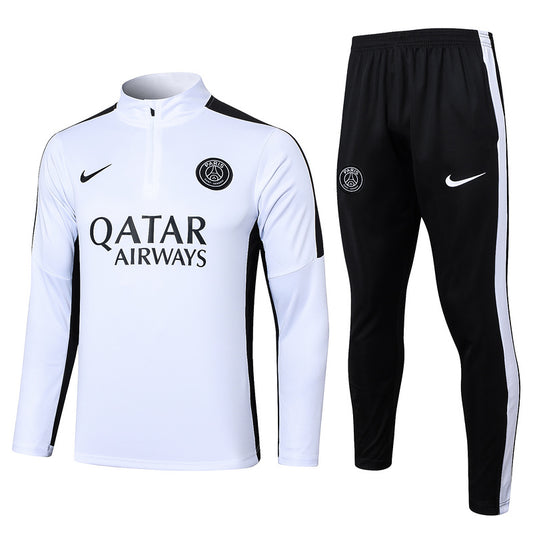 Paris Saint Germain 23/24 White & Black Tracksuit Set