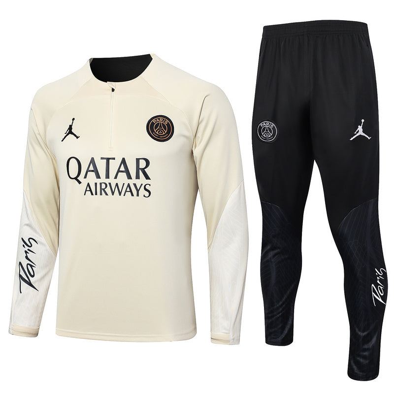 Paris Saint Germain 23/24 Cream & Black Tracksuit Set