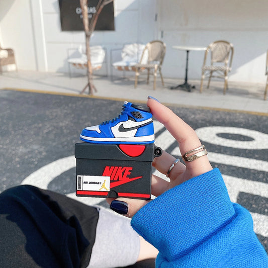 Blue , White & Black Air Jordan 1 Airpod 1 & 2 Case